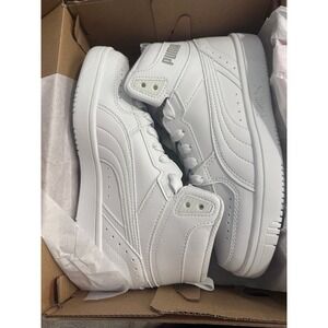 Puma Rebound Joy‎ High Top Sneakers White Casual Shoes Youth Size 4.5C